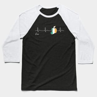 Ireland Eire heartbeat flag Baseball T-Shirt